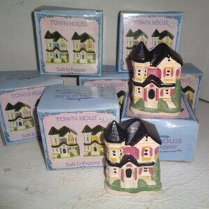 Salt & Pepper Shakers, Hand Painted Ceramic, 4" Tall Entire Lot Of 7 Sets New